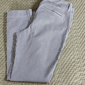 Old Navy Women's Pixie Striped Straight Leg Pants - Blue and White